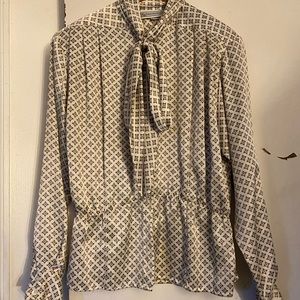 Vintage1980’s Evan Picone oversize tie neck blouse